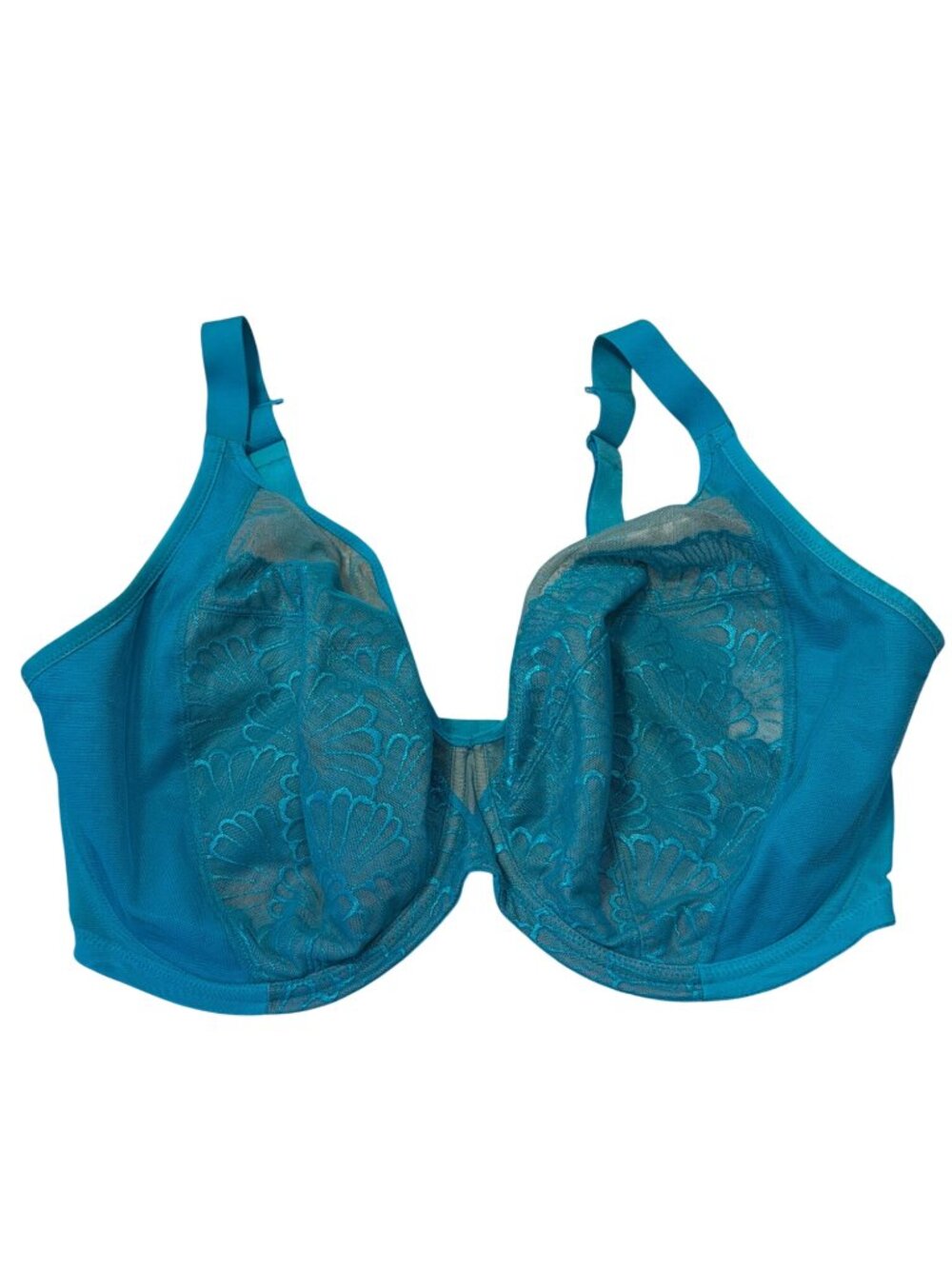 Elomi EL4200 Morgan Underwire Sheer Lace Bra In Lagoon Blue 38L 38HH
